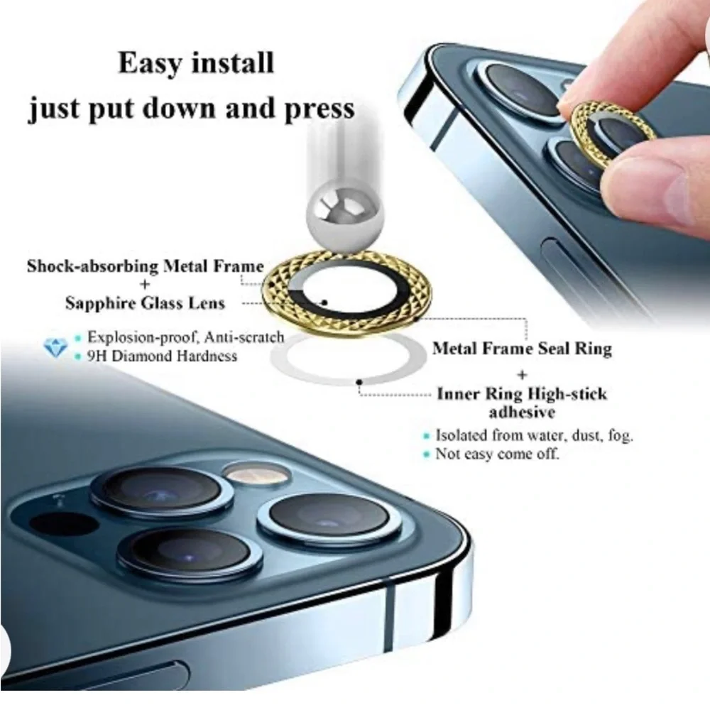 🆕 CAMERA LENS PROTECTOR SHINY GOLD